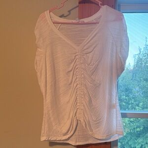 Women's White Ruched Top